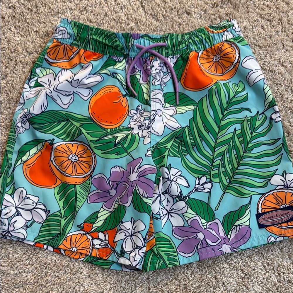 Vineyard Vines Leafy Citrus Swim Shorts